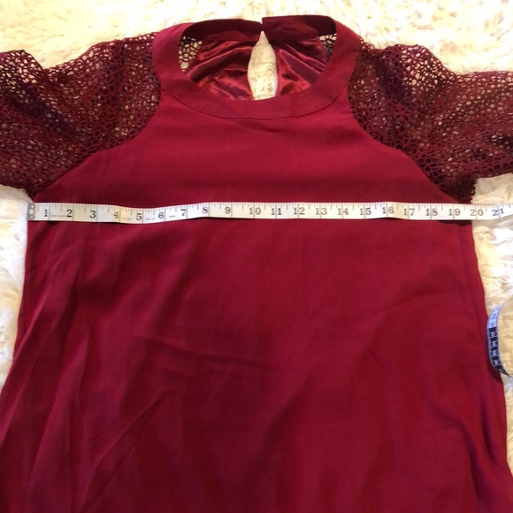 Burgundy wine 🍷 color dress with embroidered 3/4 sleeves - Picture 9 of 15